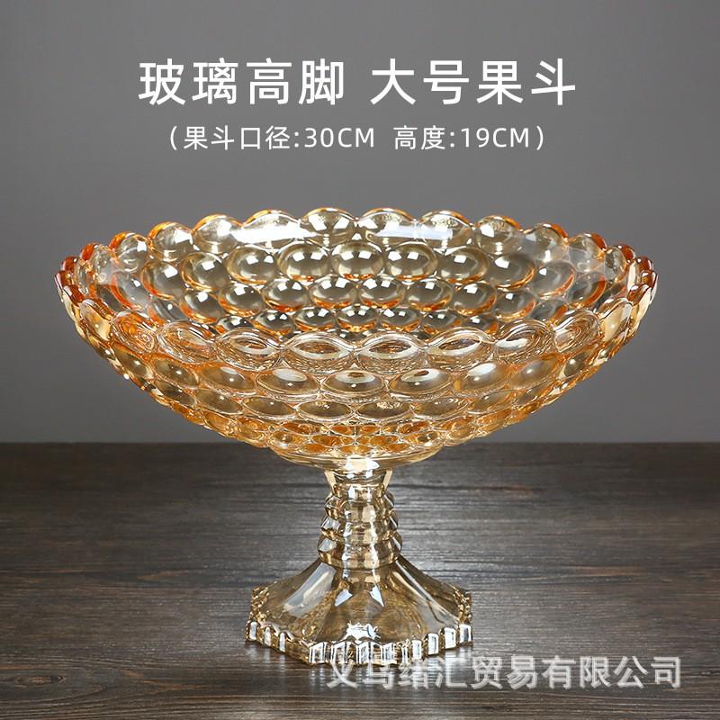 Elegante Glas-Fußschale Obstschale Modernes Wohnzimmer-Mittelstück Snackschale Heimdekoration