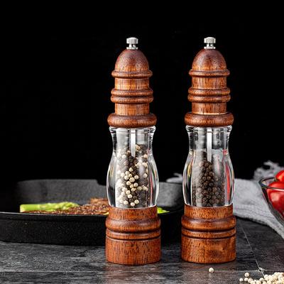 Ready-to-grind Pepper Grinder Manual Crushed Sea Salt Pepper Grinder Solid Wood Lighthouse Pepper Mill