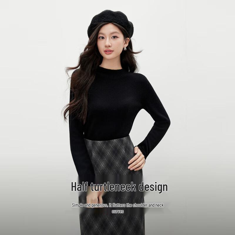 

Qiusiyi Ren Women s 100% Lambswool Mock Neck Sweater XL