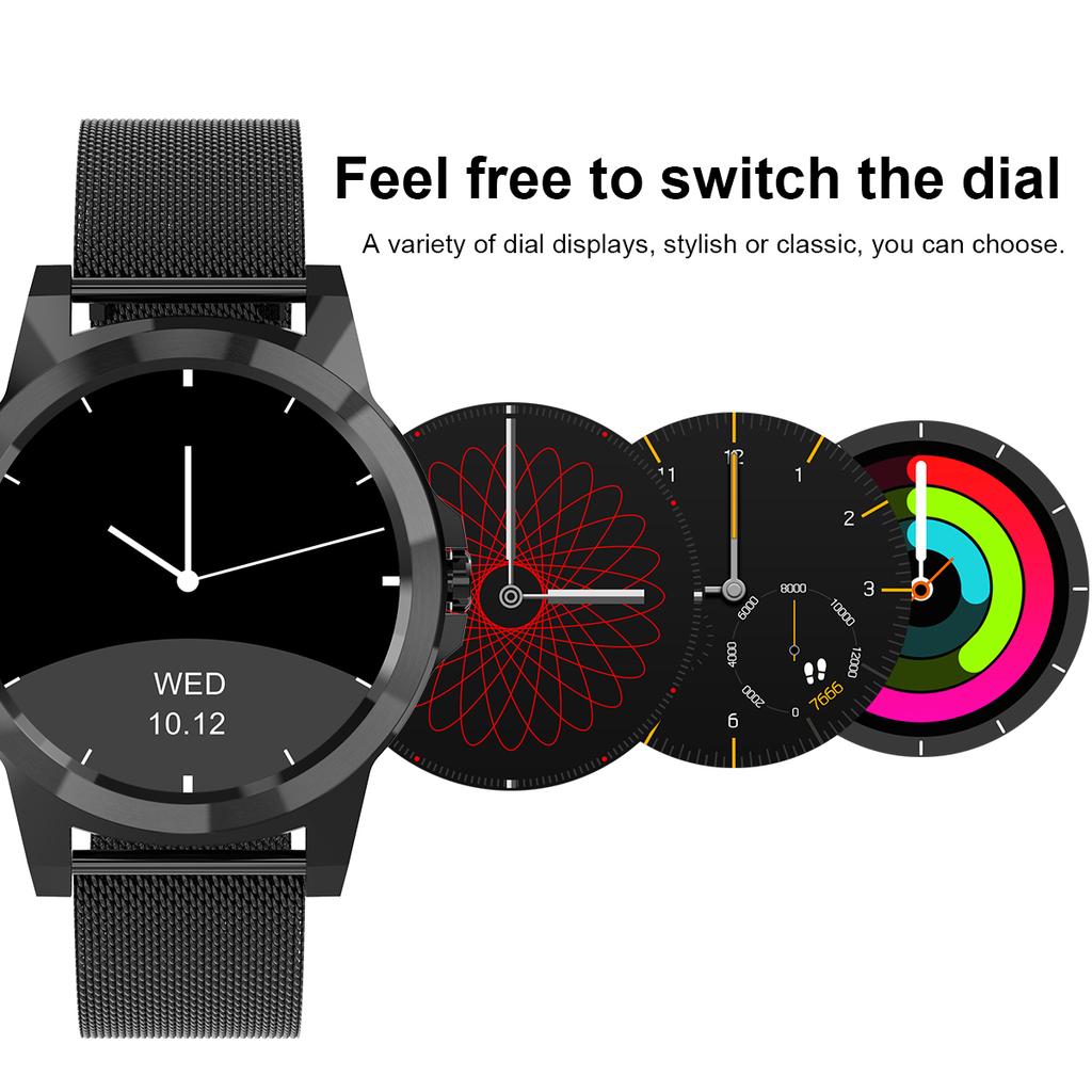 Radiant San Diego Smartwatch Uomo Con Cassa Nera 44,6 Mm E Cinturino Rosa Oro - Frequenza Cardiaca, Pressione, Ossigeno, Sonno - Batteria 10 Giorni, Notifiche Chiamate, Assistente Sanitario
