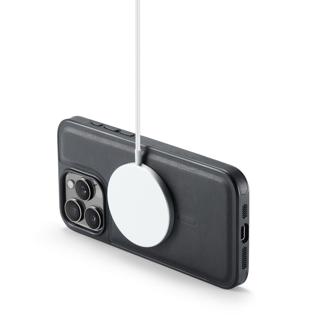 MAGKING K1 Serie Für iPhone 15 Pro Magnetische Hülle PC+TPU+PU Leder Stoßfeste Handyhülle