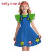 Carino Pigiamino da Bambina Super Mario con Manica Svasata Stile Principessa per Età da 3 a 8 Anni