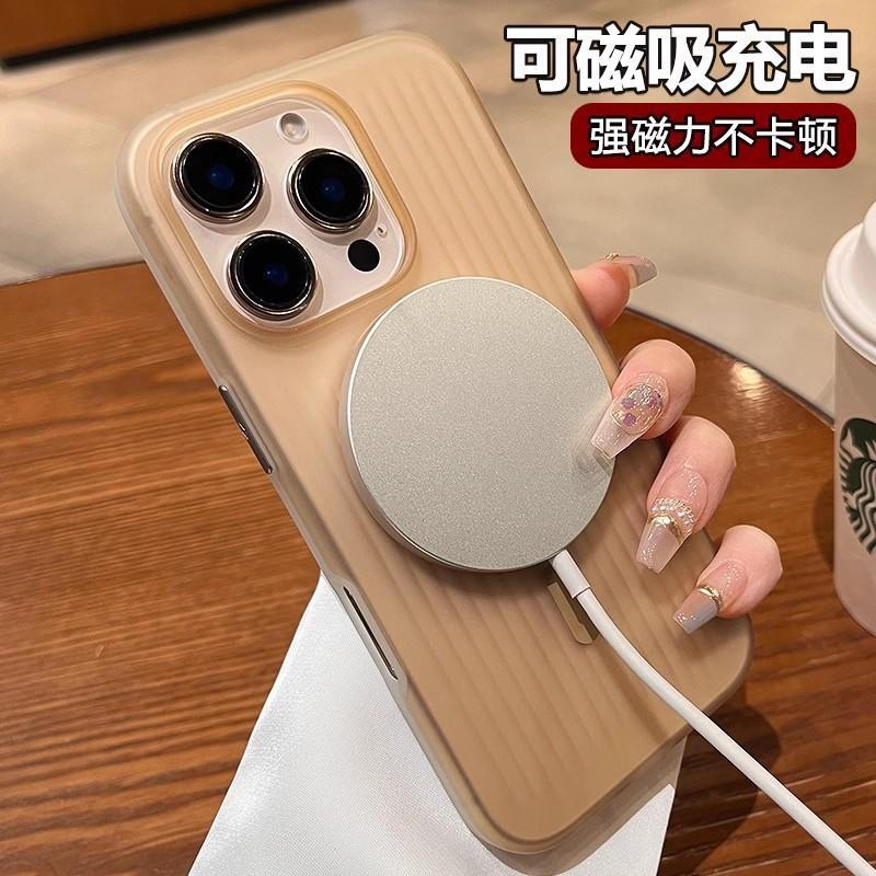 Applicable to iPhone11ProMax Shadow Corrugated Skin Sensing Magnetic Mobile Phone Case Frosted Apple 11 Anti-drop Protective Case