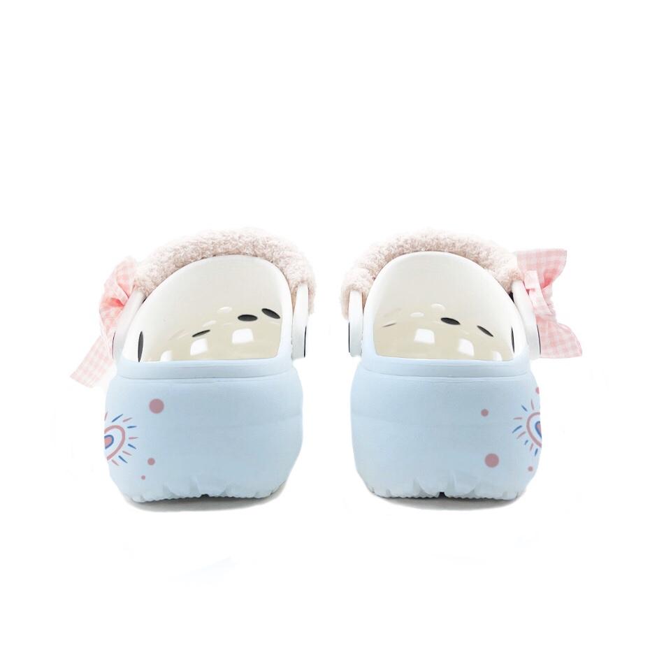 Crocs Classic Platform Clog Cherry Lipstick Beach Girl EVA Stylish Comfortable Versatile Hole Shoes Unisex Blue