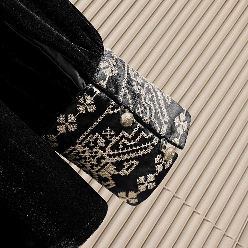 Women's New Chinese Style Velvet Pullover Shirt