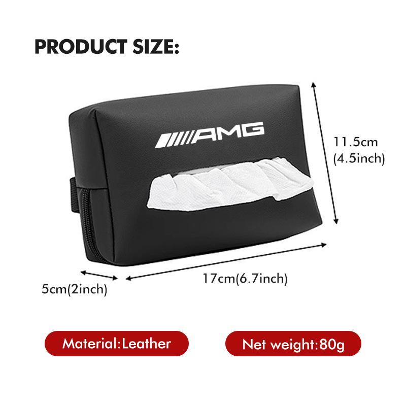 CSF1   Car Tissue Box Holder Back Seat Tissue Case With Fix Strap For Mercedes Benz AMG W202 W212 W213 W220 W221 W222 C180 C200 C260