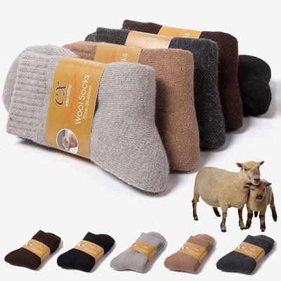 1 Pairs Winter Warm Women Socks Wool Male Men Socks Super Thicker Solid Socks Merino Wool Socks Thickened Snow Terry Socks