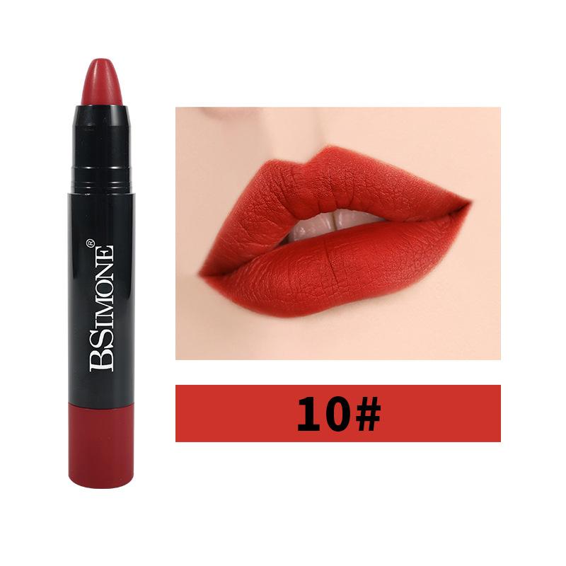 Matte Lippenstift Antihaft-Cup Wasserdicht Langlebig Hook Line Glatter Samt Lippenstift Bleistift
