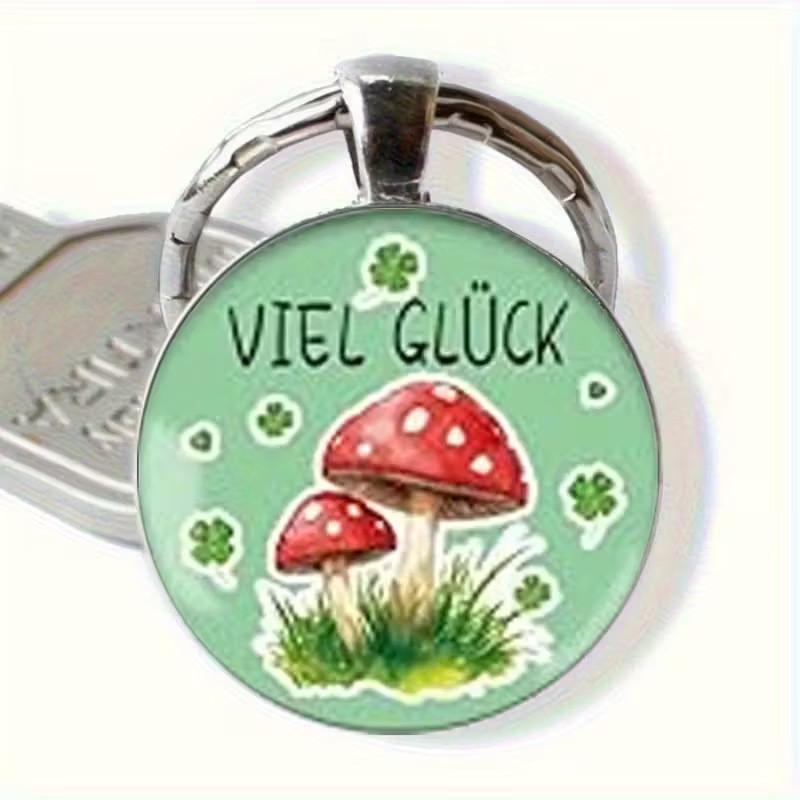 Four Clover Leaf And Mushroom Keychain Cute Pendant For Holiday Gift Event