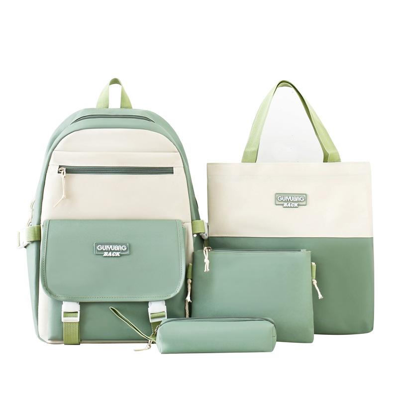 New Contrasting Color Schoolbag for College Students Lightweight and Large Capacity Backpack Carrying