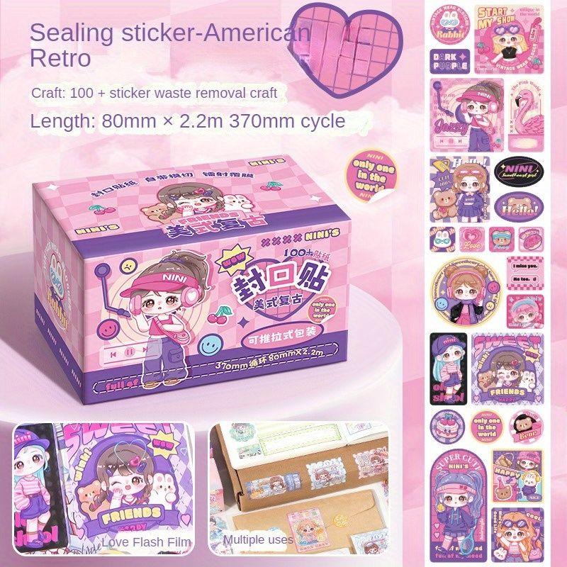 Cute sealing stickers, cartoon pendant stickers, mini pattern materials, handbook decoration stickers, inspirational stickers
