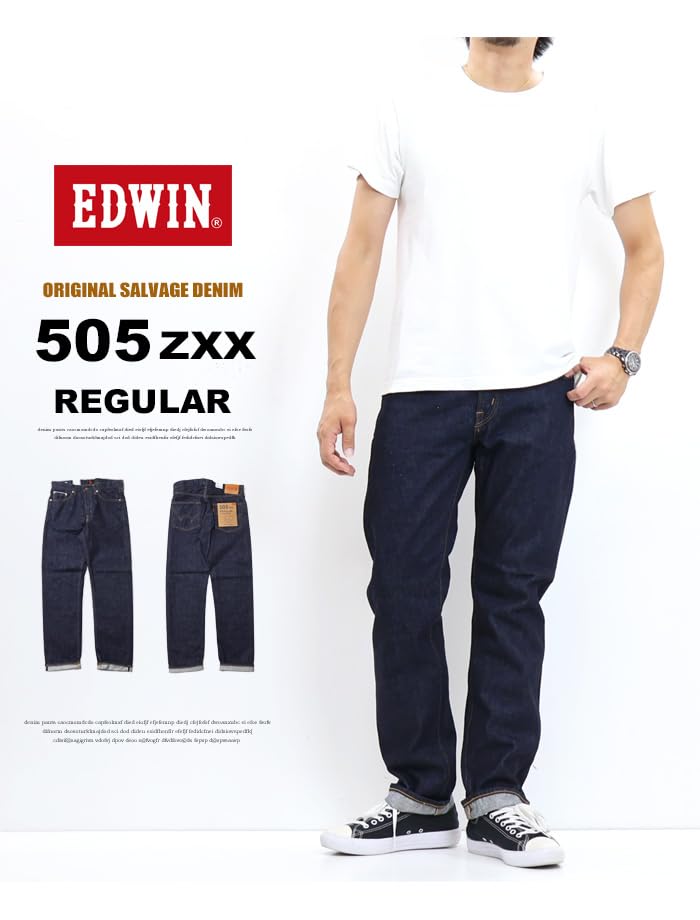 Edwin Jeans 505ZXX Regular Straight Denim Pants Made In Japan E50560 Indigo Blue 30 Men's