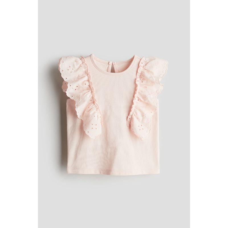 

HM Children s Clothing Baby Girl s T-shirt Autumn Crew Neck Soft Frill Cotton Sleeveless Tops 1237072