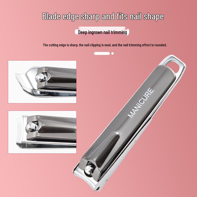 7-Piece Stainless Steel Manicure Set with Leather Case - Nail Clippers and Scissors