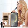 The new flip mirror zipper mobile phone case is suitable for Samsung S25 long lanyard mobile phone fashion protective case.