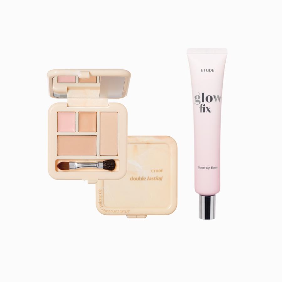

Etude Glow Fix Tone-up Base SPF 50+/PA++++ 30ml + Double Lasting Artist Concealer Palette 5.3g Base + Concealer No. 2