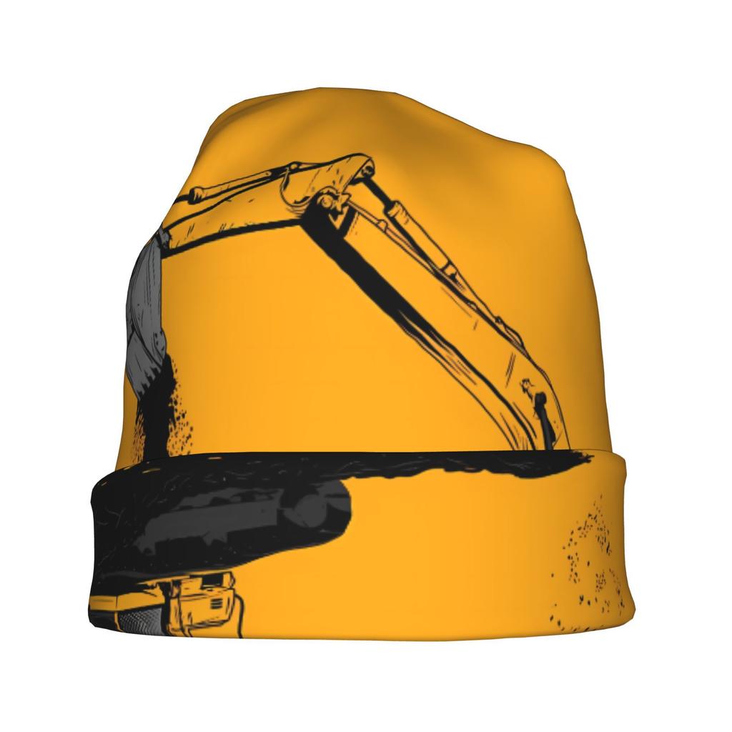 Excavator Daily Style Knit Hat for Adults Perfect for Weekend Errands Quick Meetups Or Everyday City Wear with a Touch of