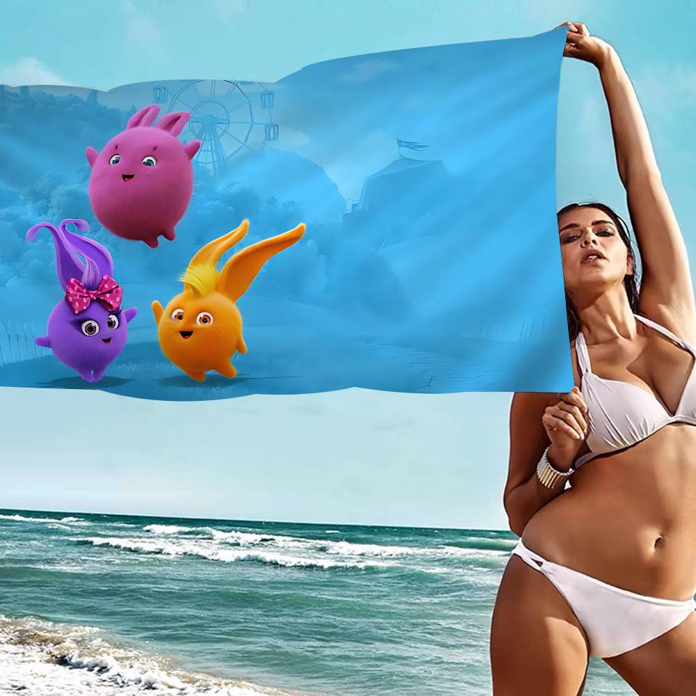 Sunny B-bunnies Anime Beach Swimming Towel Soft Absorbent Washcloth Children's Gifts For Kids Travel Camping Gym