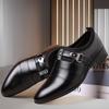 2024 Men's Leather Formal Business Shoes - Korean Style, Large Size, Pointed Toe, Casual Elegance