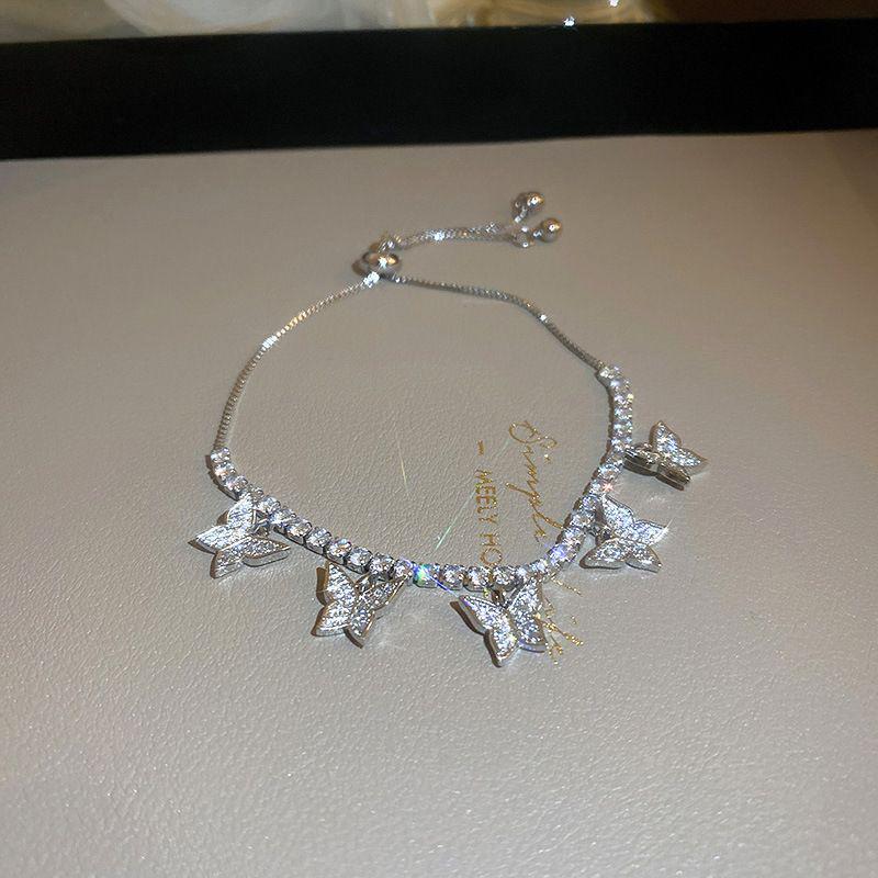 Full of Rhinestones Adjustable Golden Plated Stainless Steel Bracelet For Women 2022 New Trendy Square Zircon Bracelet