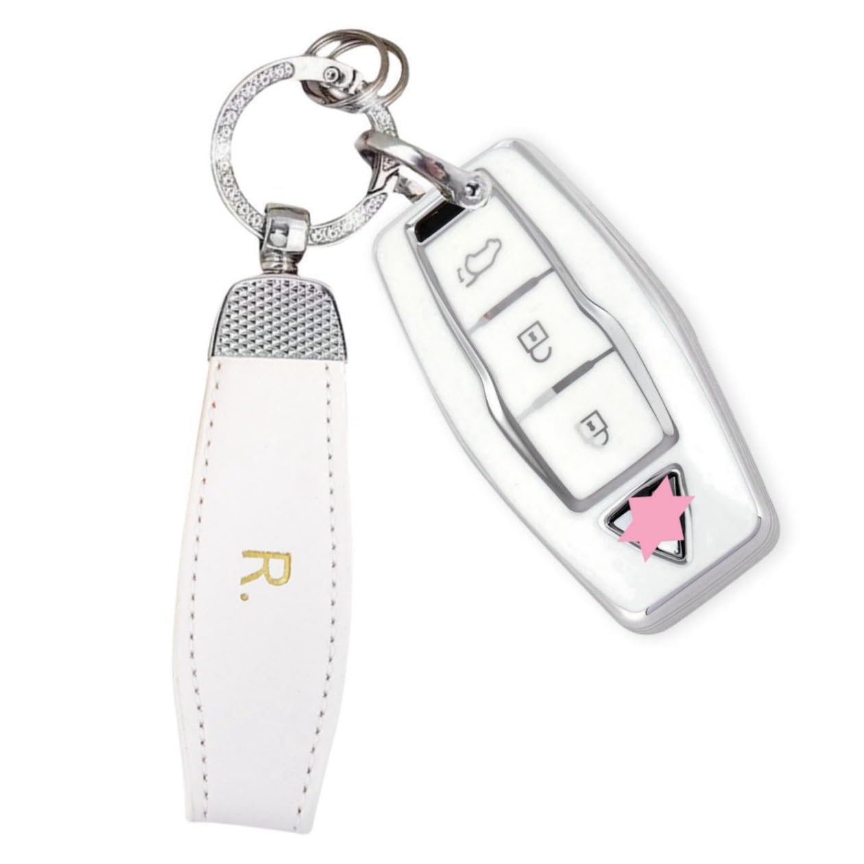 

[YANMW] Новый чехол для ключей Outlander Совместим с новым Mitsubishi Outlander key case белый