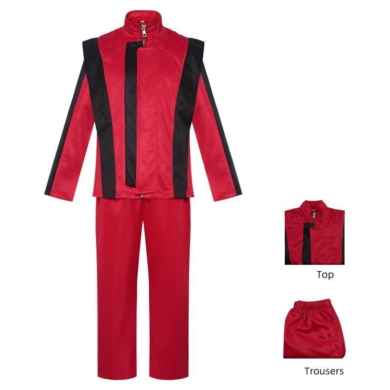 Completo Rosso Cosplay di Michael Jackson per Role Play ed Eventi Anime