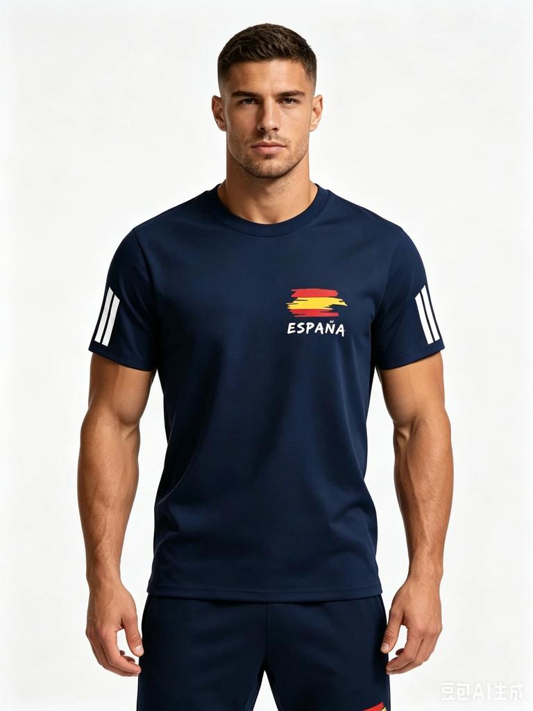 2026 Nuova Maglia da Tifoso Tema Nazionale Spagna Asciugatura Rapida Sportiva Casual Top T-shirt per Uomo