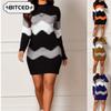 Fashion Autumn Winter Long Sleeve O-Neck Casual Dresses