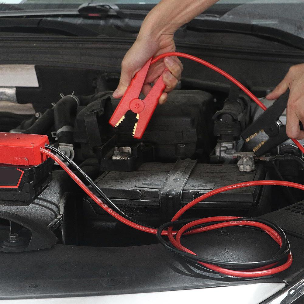 Jumper Cable Clamps for Milwaukee M18 18V Battery Jumper Starter Automotive Booster Cables 3.29ft 8AWG Cable Power Tool Line