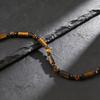 Vnox Stainless Steel Tiger Eye Black Onyx Beaded Bracelet Adjustable Chain Link Wristband for Men Women Fashion Jewelry Gift New