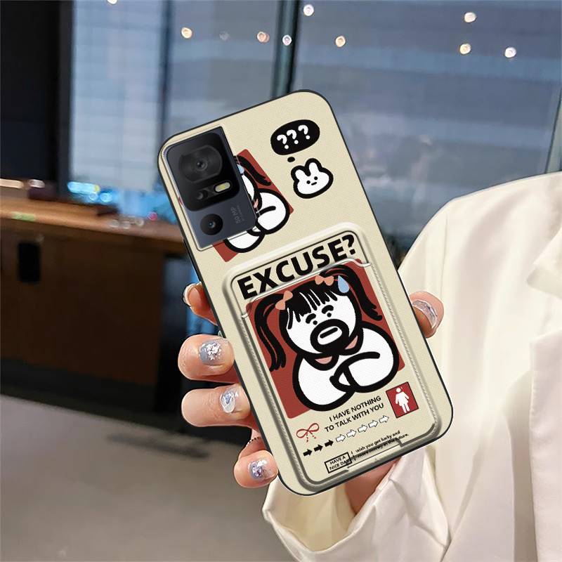 protective Silicone Phone Case For TCL 40SE/T610K Card sleeve Anti-knock Fashion Design Soft case TPU Waterproof Cover