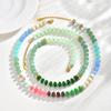 Elegant Stone Necklace Natural Colorful Gemstone Beaded Stainless Steel Beads Boho Summer Jewelry for Women Vacation Gift