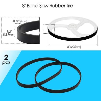 2 stuks lintzaagrubberband voor 8" 1425mm 9" 1570 12" 2240mm 14" 2560mm houtbewerking lintzaagbanden scrollwiel ringonderdelen