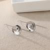 Vintage Simple Spiral Shaped Silvery Plated Pendant Earrings for Women Fashion Classic Banquet Vacation Jewelry Accessories Gift