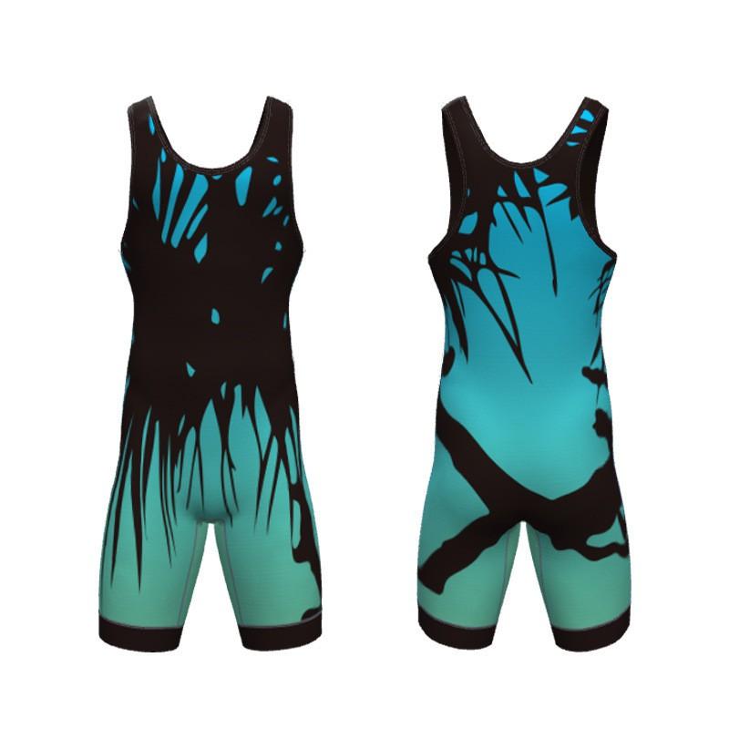 Canottiera da Lotta Libera con Stampa a Trasferimento Termico Uomo Donna Spandex Lycra Tuta Atletica a Compressione