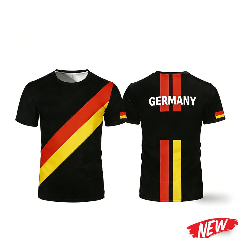 Fashion Germany Flag Graphic T Shirt Men Trendy 3D Printed Football Jersey Cool Streetwear Short Sleeve Oversized Tee Shirts
