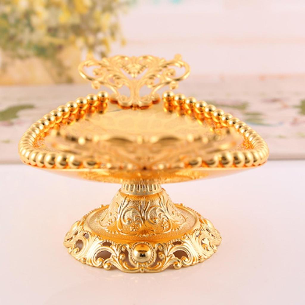 Fruit Plate with Handles Multifunctional Ornate Metal Platter Smooth for Hosts