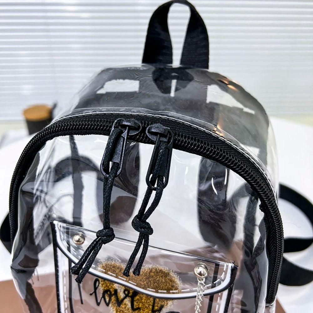 Large Capacity Fashion Jelly Bag PVC Shopping Bags Casual Transparent Backpack  Outdoor