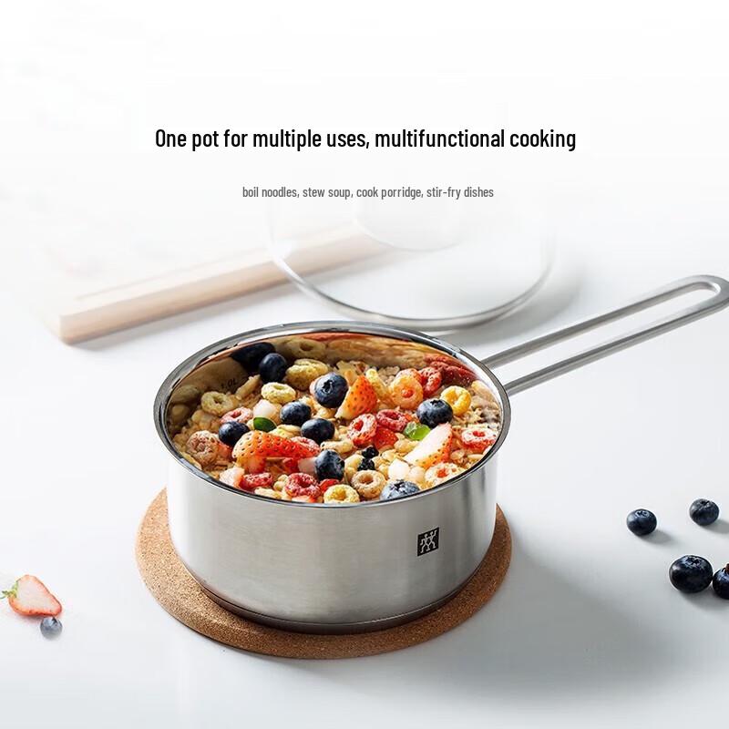 ZWILLING 304 Stainless Steel 16cm Milk/Stew Pot with Square Handle