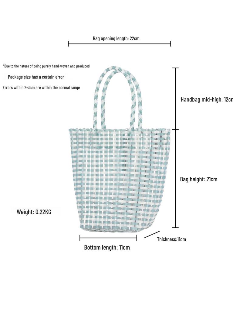Handmade Woven Plastic Beach Bag - Versatile, Casual, Fashionable for Women