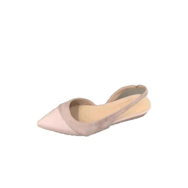 Temperament splicing suede bag head summer sandals fashion gentle rear strap shallow mouth women's shoes
