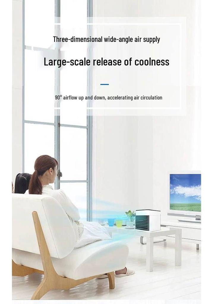Mini USB Desktop Air Conditioner Fan with Spray Feature