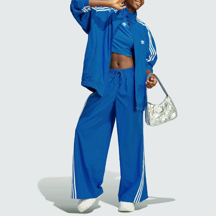 Adidas Jachetă de sport supradimensionată Originals Adilenium, cu bloc de culoare în trei dungi, Topuri pentru femei, pasăre-pene-albastru IV9337