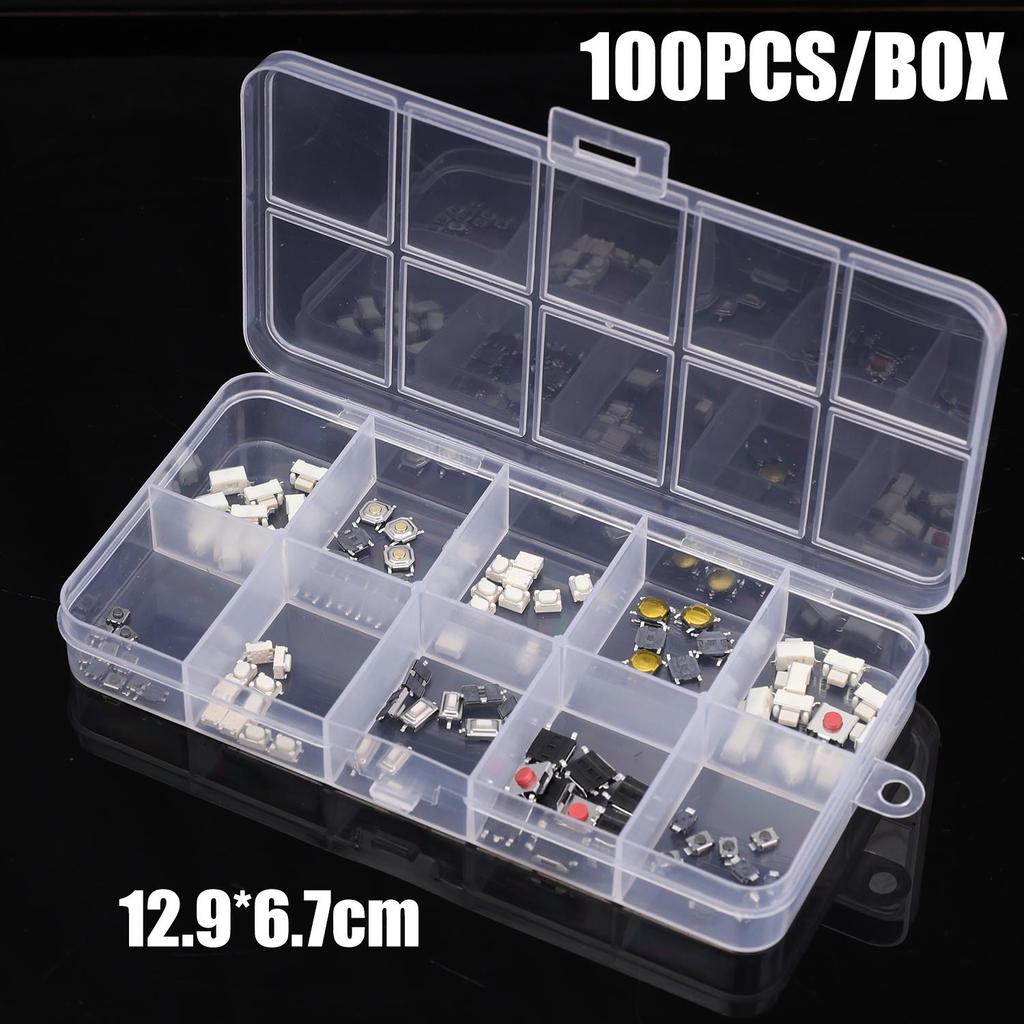 100/250pcs Tactile Push Button Switch 10 Types Remote Control Button Switches Microswitch Car Keypad Momentary Keys Buttons