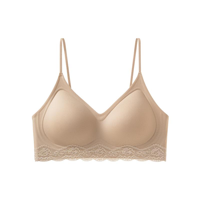 Liquid foundation deep V thin shoulder strap pull anti-sagging breast invisible seamless bra cover