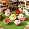 Mini Resin Artificial Flower Miniature Dollhouse Flower Accessories Tiny Potted Plants Ornament for Micro Landscape Doll House Fairy Garden