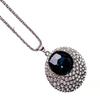 European and American retro versatile sapphire crystal long sweater chain fashion accessories sweater pendant