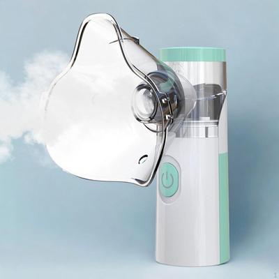 Handheld Steam Inhaler with Mouthpiece Mesh Nebulizers for Home Asthma Couch Green