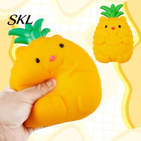 Relaxation Squeeze Ball Fake Fruit Stress Relief Toy, Peach Pineapple Strawberry Portable Reliever Giant Sensory Fidget Toy for Home Office School TPR