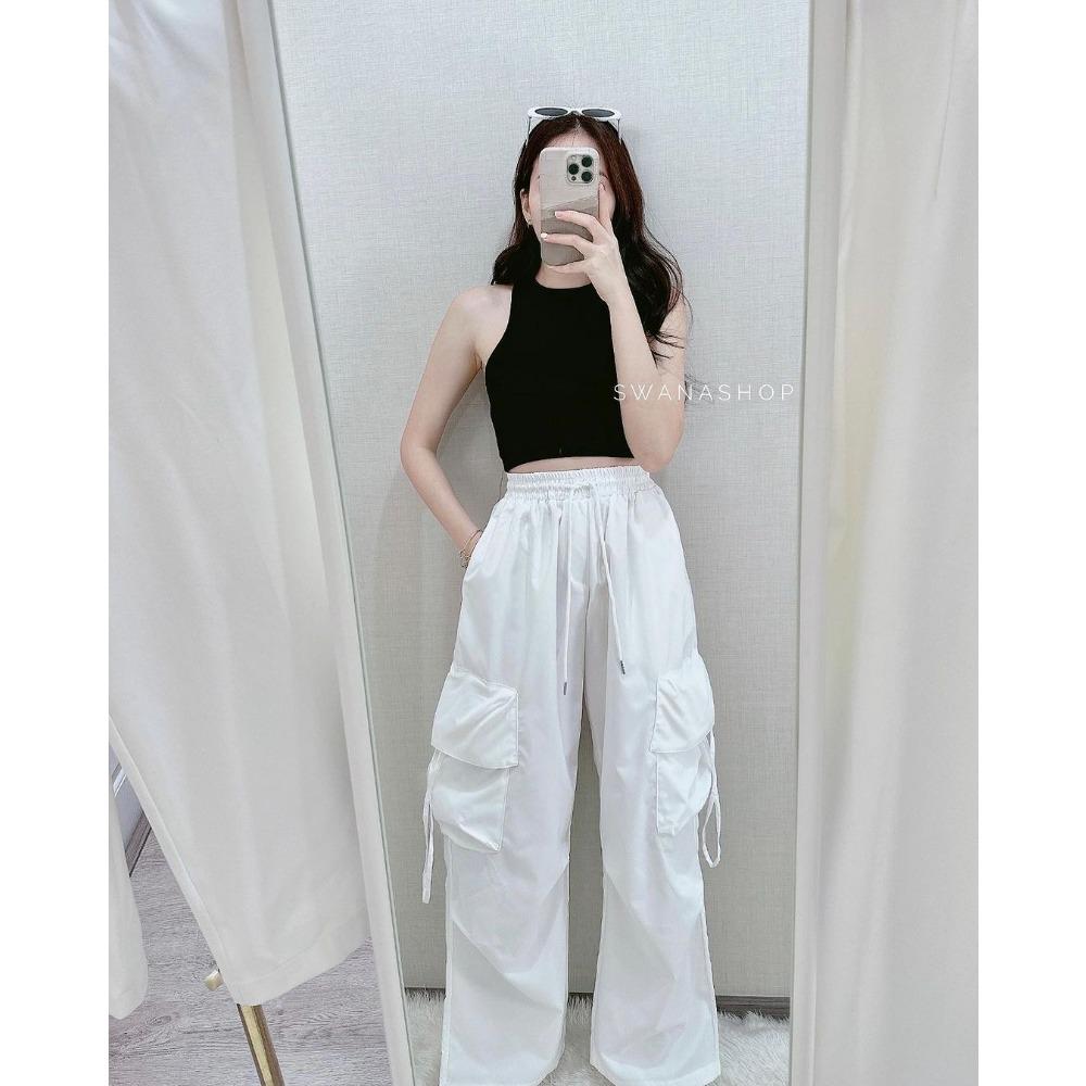 American Retro Hot Girl Cargo Pants, Women Loose Hip Hop Streetwear Trousers, Trendy Wide Leg Casual Dance Long Pants